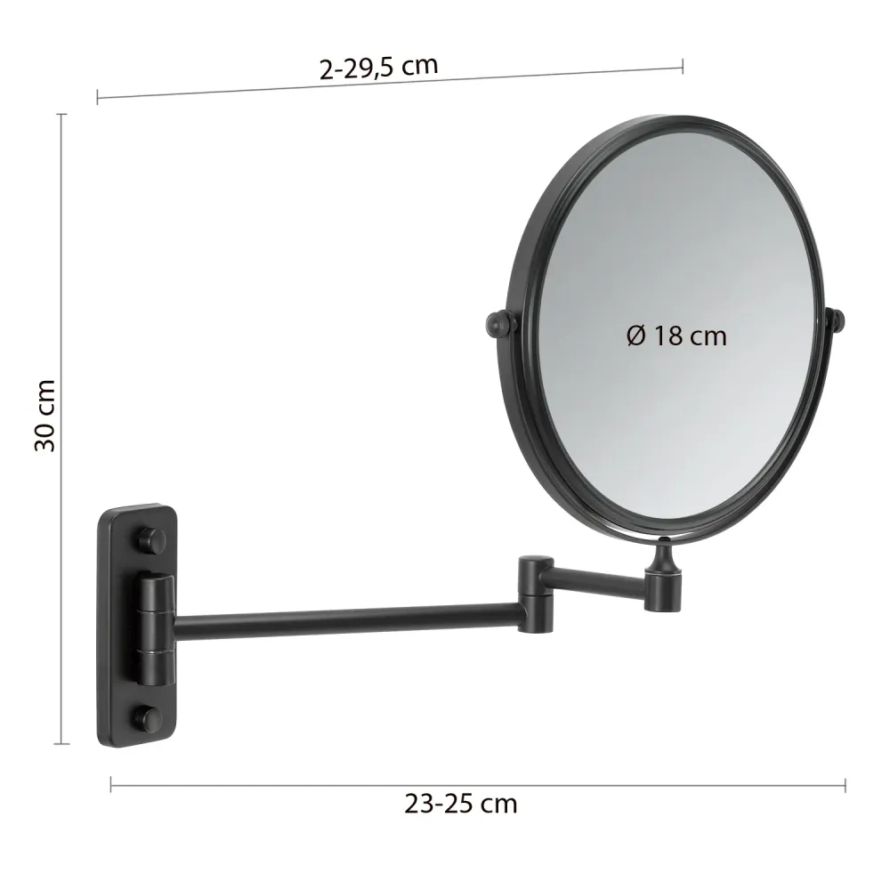 Gaia magnifying mirror Gedy Stainless Staalsoort - Matte Black