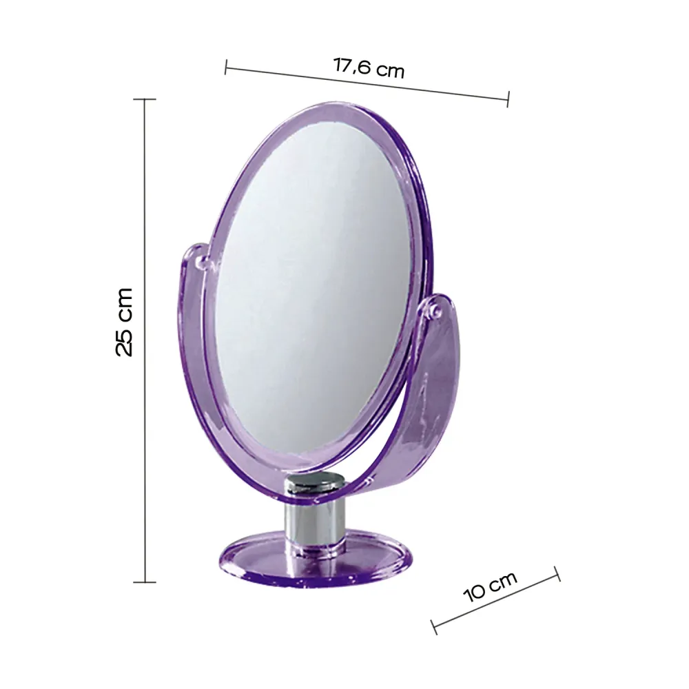 Gedy oval double-sided magnifying mirror - Lilac