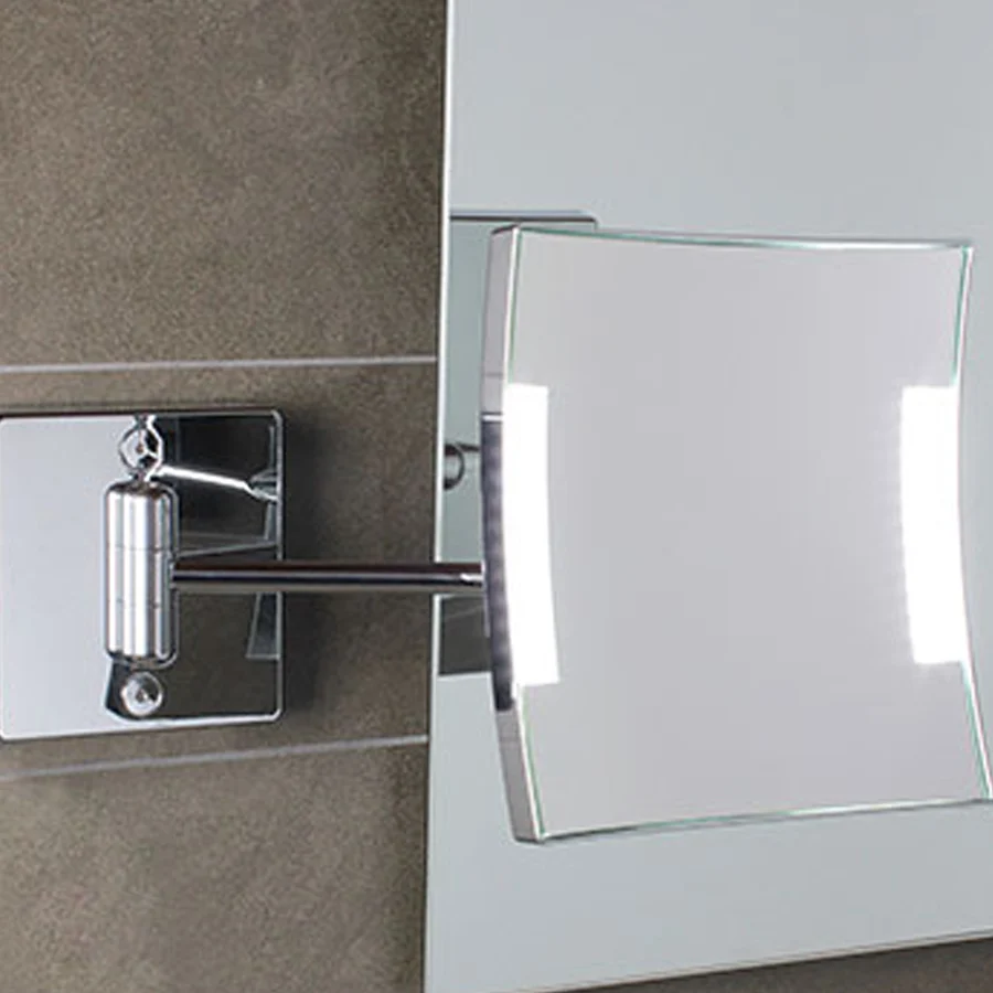 Koh-i-noor adjustable magnifying mirror model Quadrolo LED enkel arm external power supply plug