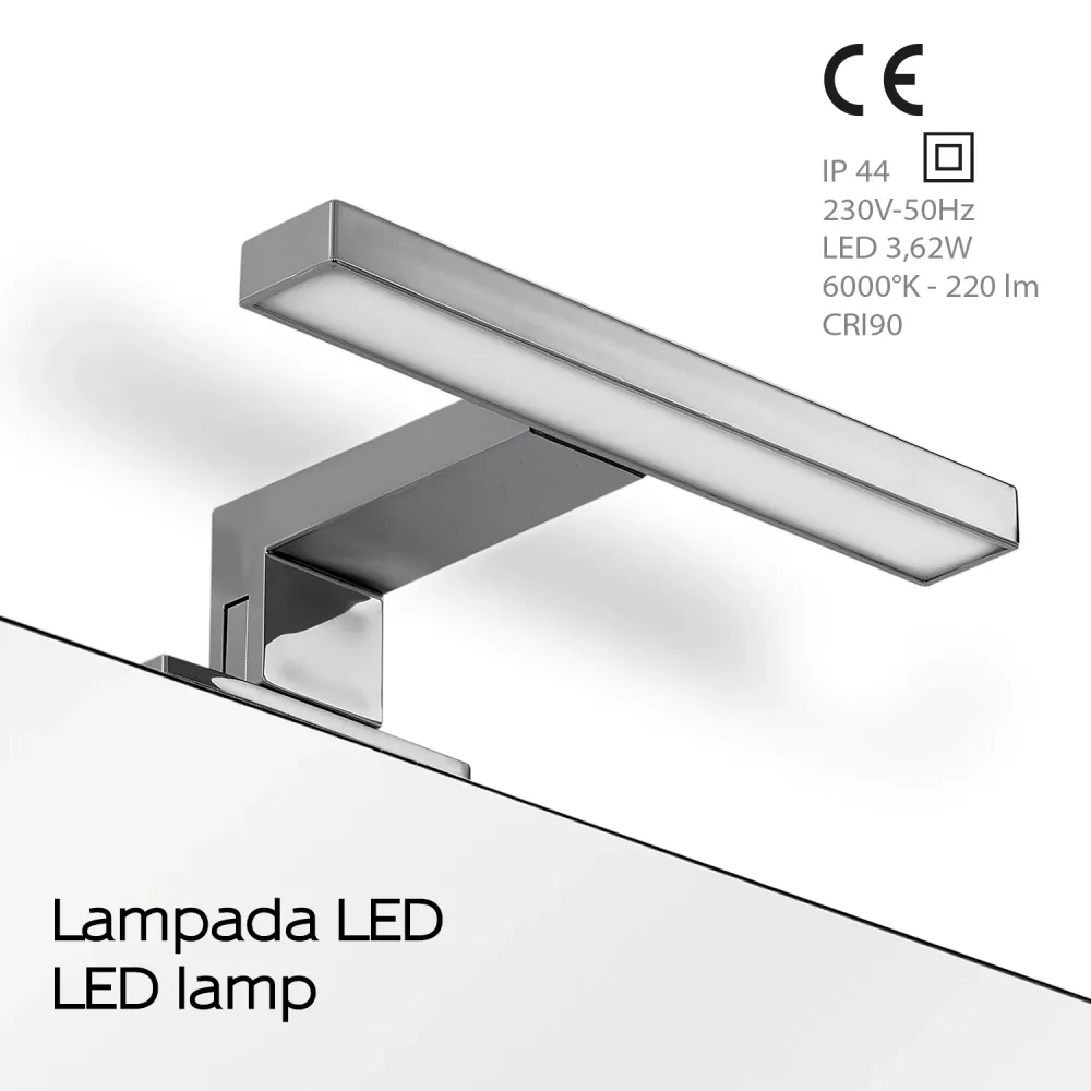 LED lamp 18 cm mirror voor alle modellen attachment Madeira model Gedy - Chrome