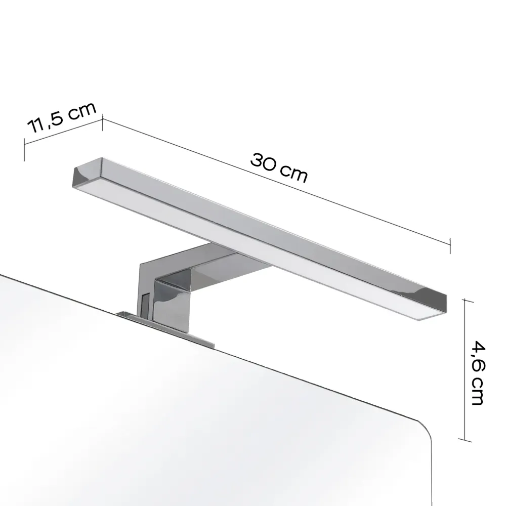 LED lamp 18 cm mirror voor alle modellen attachment Madeira model Gedy - Chrome