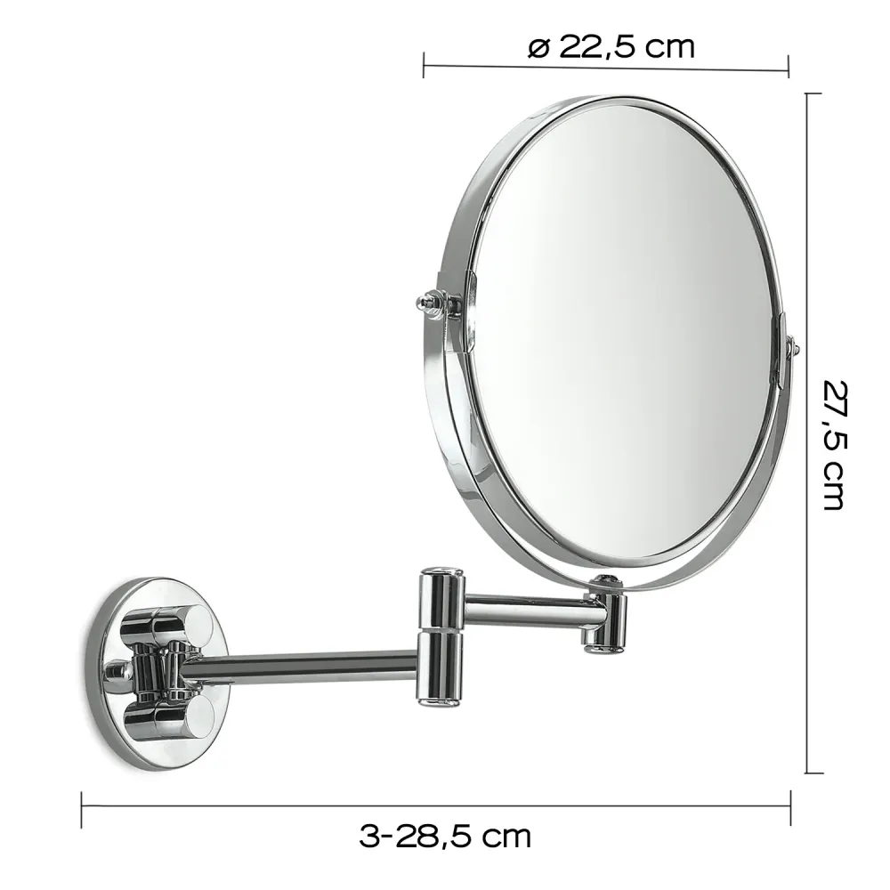 Michel 3X Magnifying Mirror AISI 304 Stainless Steel - Verchroomd Plated