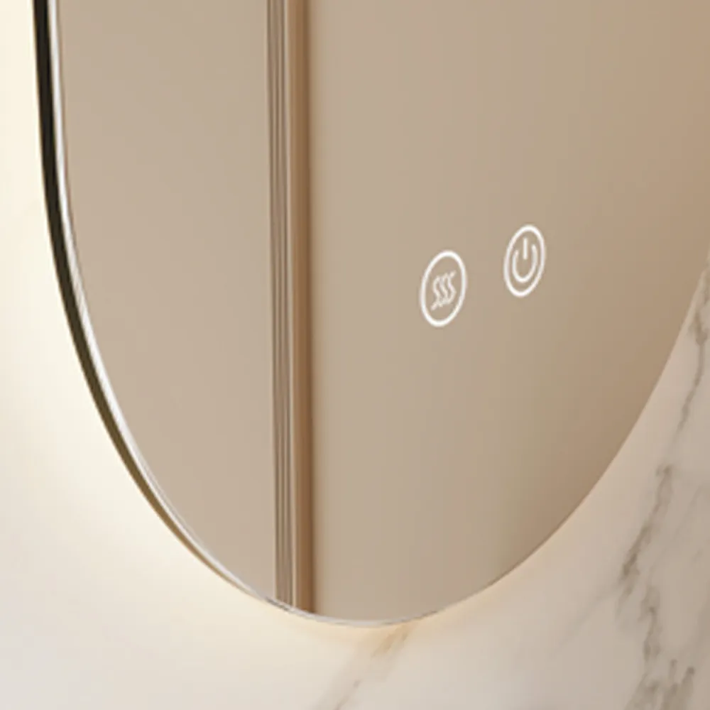Oval backlit mirror Eterea 40x80 met de hand antifog and 3 light tones