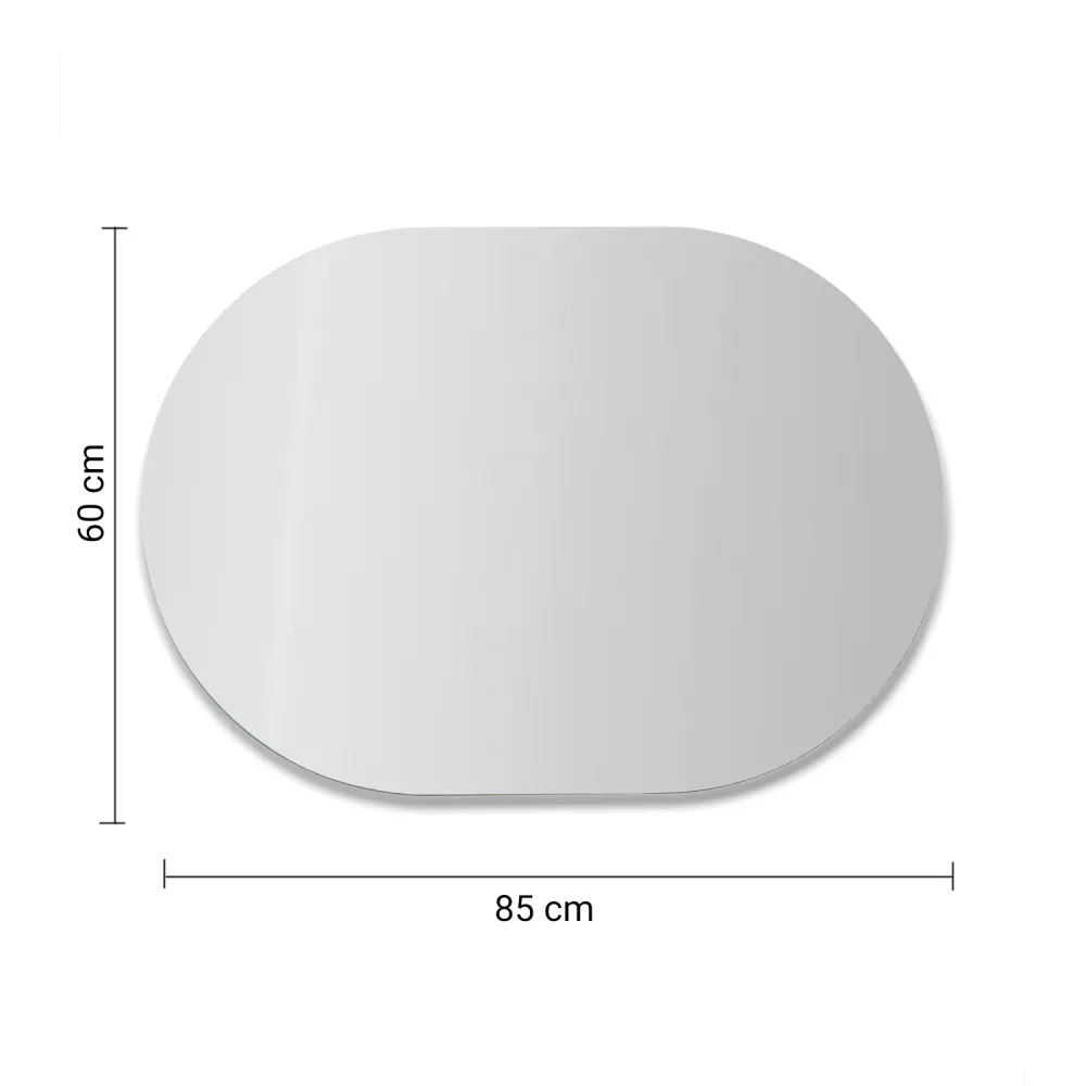 Oval hoogglans edge mirror 85x60 LED lights model Amedeo Gedy