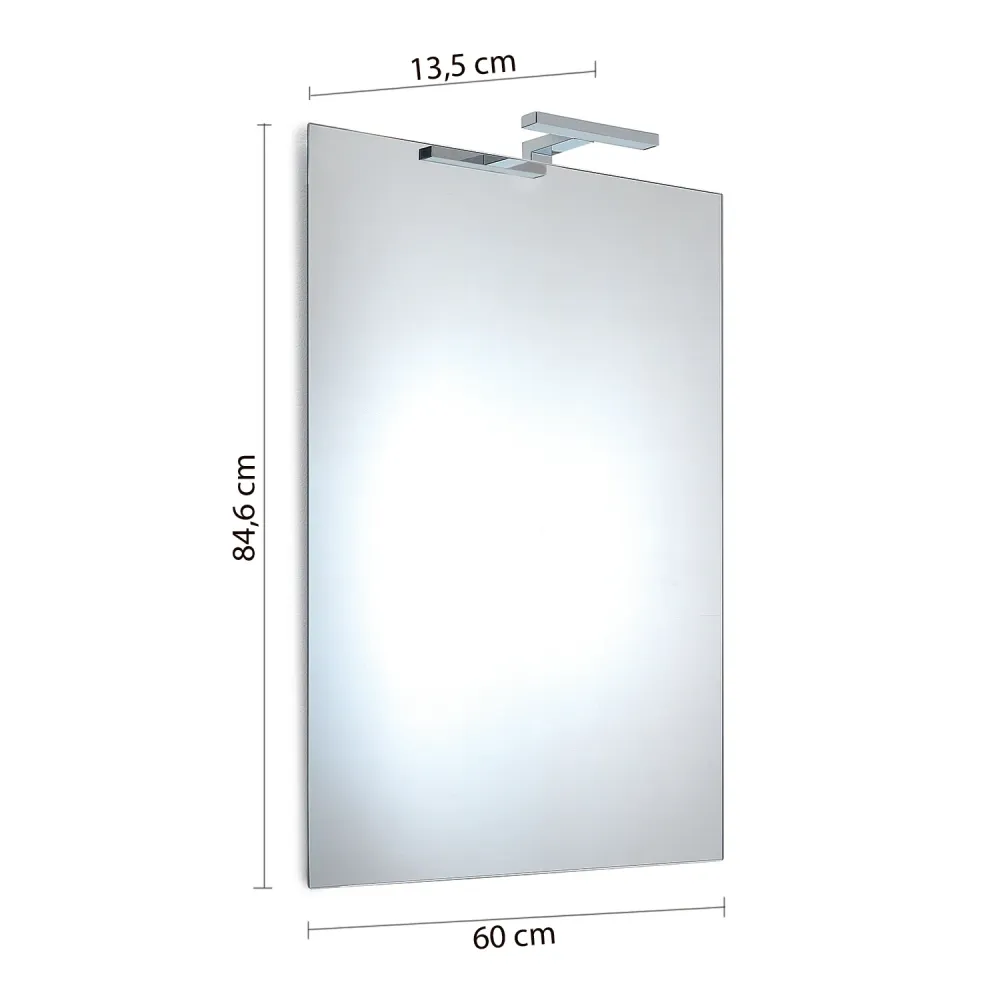 Polished edge mirror 60x80 Gedy William model included LED lamp