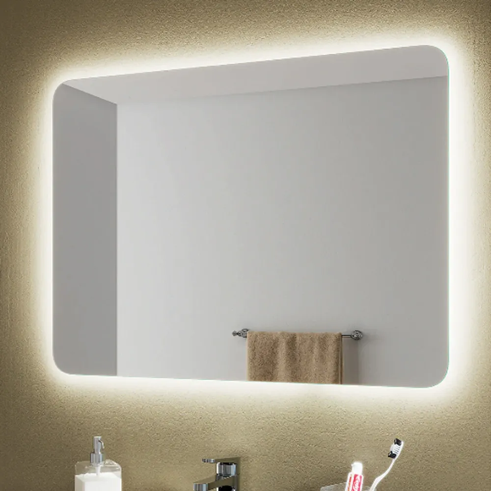 Rectangular beveled mirror Vanitas line integrated LED 80x60 cm