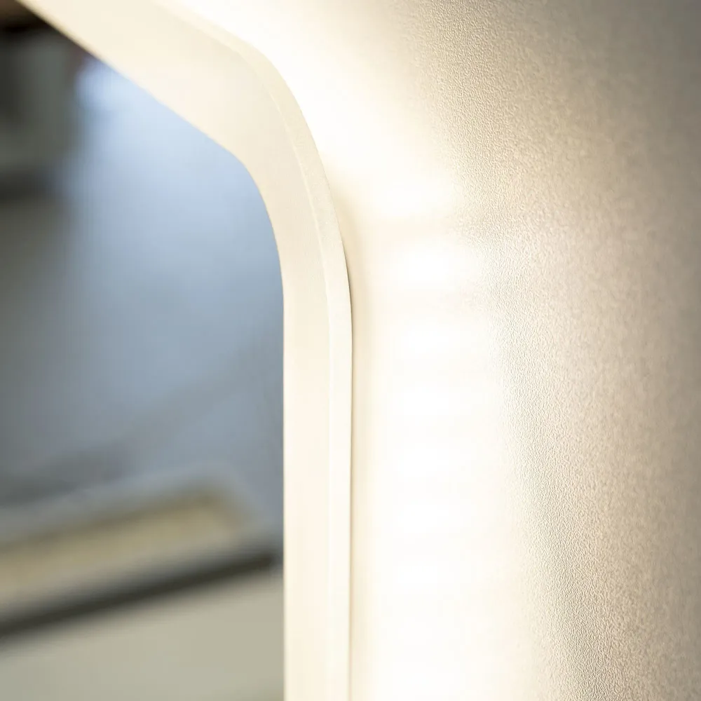 Rectangular LED frame mirror beveled corners 100x70 cm tweezijdig