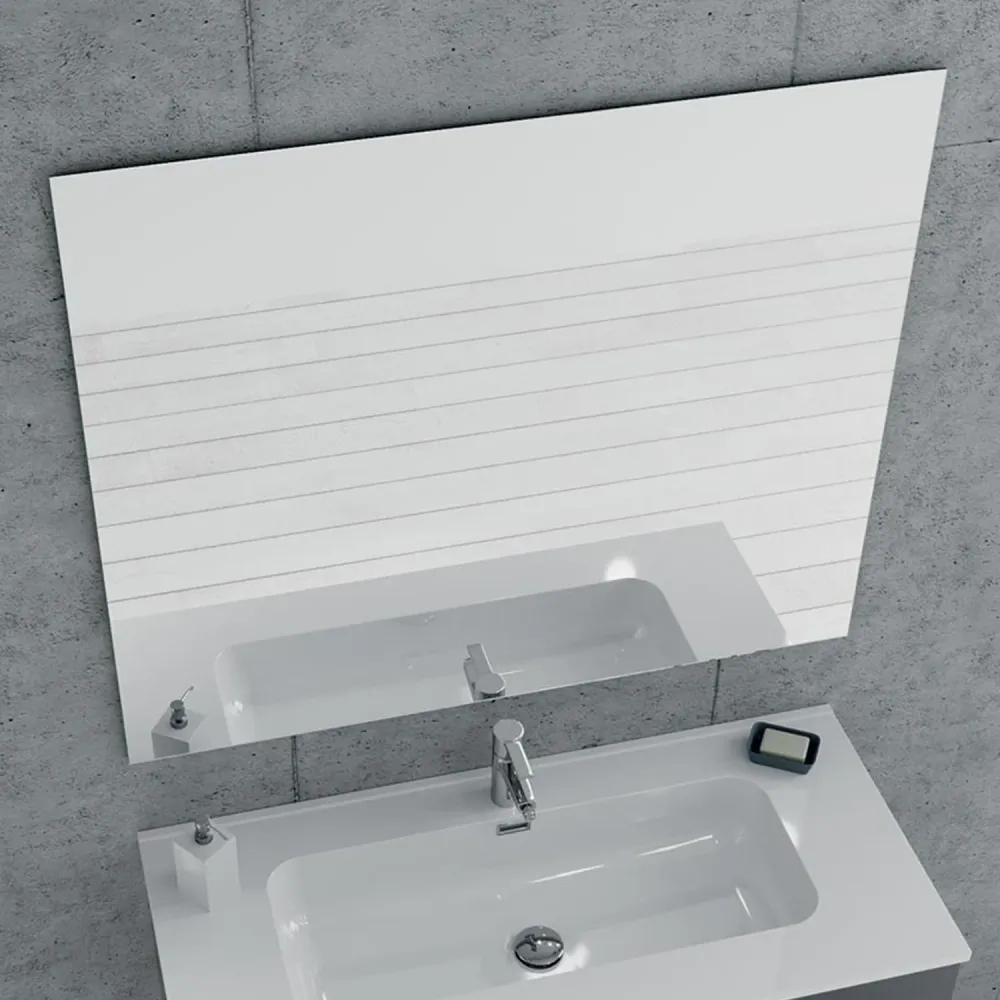 Rectangular mirror Cubi&Co model Lucea 70x80 cm reversible hoogglans edge