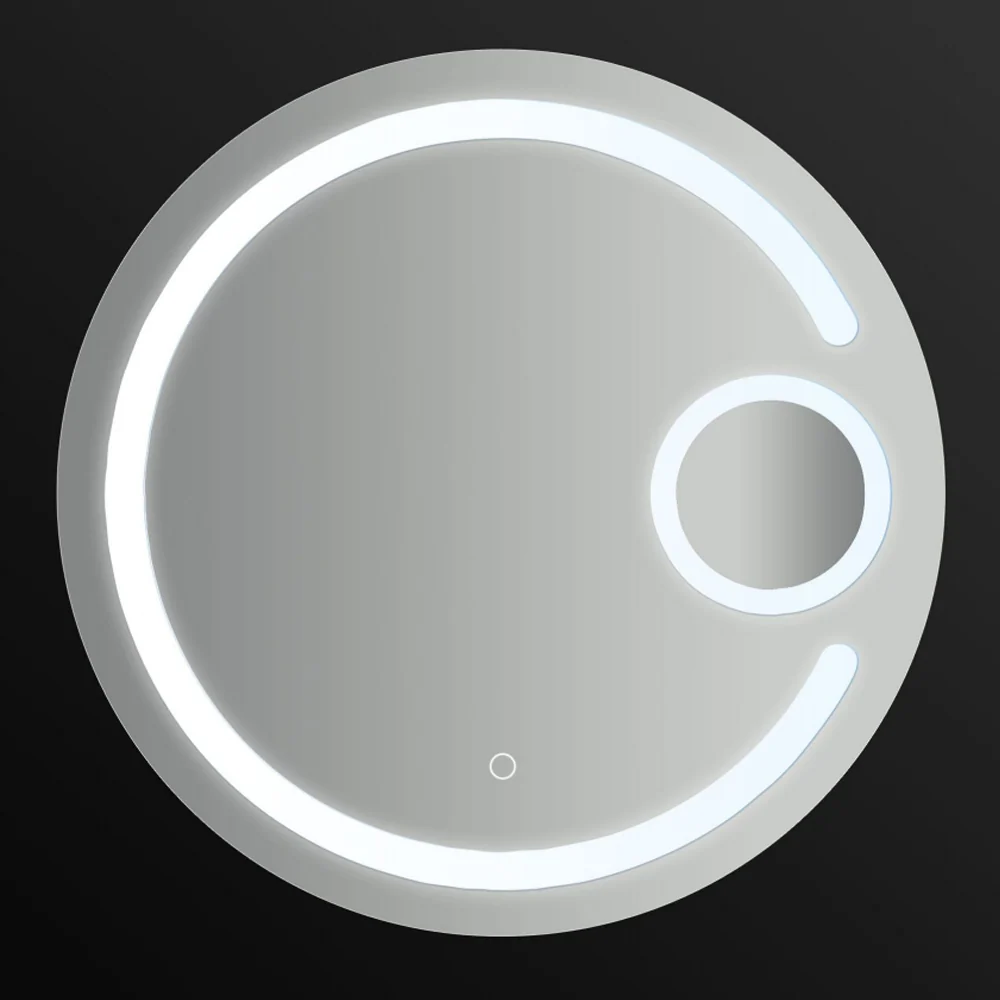 Round mirror dubbel integrated LED touch switch diameter 70 cm