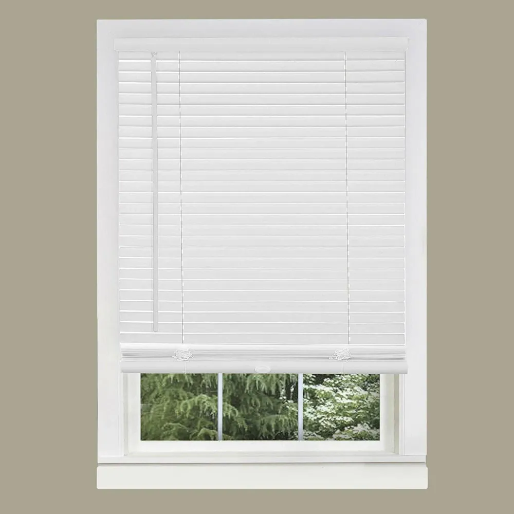 SABER SELECT 1 . Ivoor Cordless Vinyl Mini Blinds (70 . x 48 .)