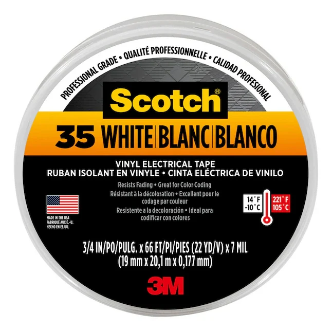 Scotch #35 0.75- x 66-ft Vinyl Electrical Tape Melkwit