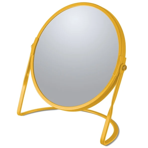 Table magnifying mirror on steel base Akira model doffe saffron color - Outlet version