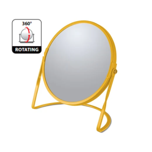 Table magnifying mirror on steel base Akira model doffe saffron color - Outlet version