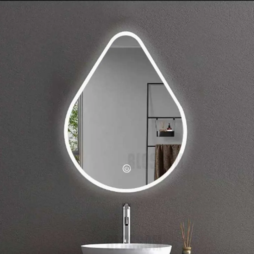 Touch drop-shaped mirror integrated LED light Cubi&Co cm 120x80