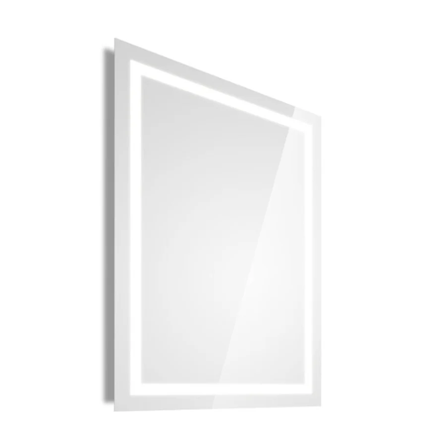 Ultrathin rectangular wall mirror Lineabeta Speci LED light and touch activation. Wisselbaar 60x80 cm