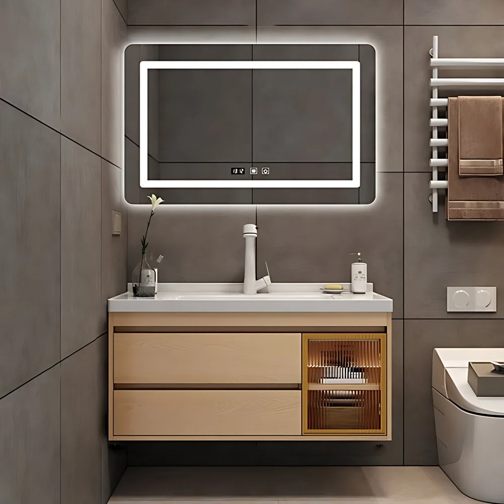 Wall Mount Vanity Mirror Los Sink Rectangle Door Wood Vanity Drawers 24l