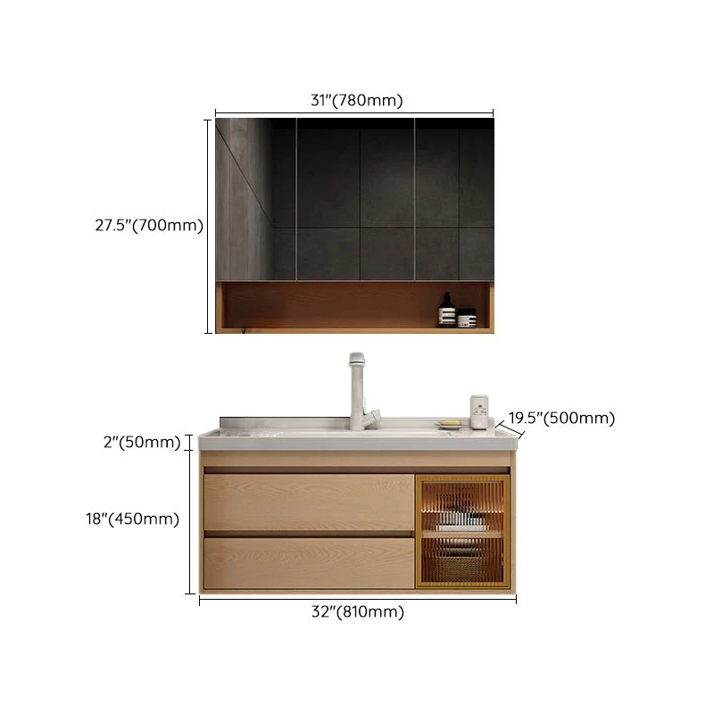 Wall Mount Vanity Mirror Los Sink Rectangle Door Wood Vanity Drawers 24l