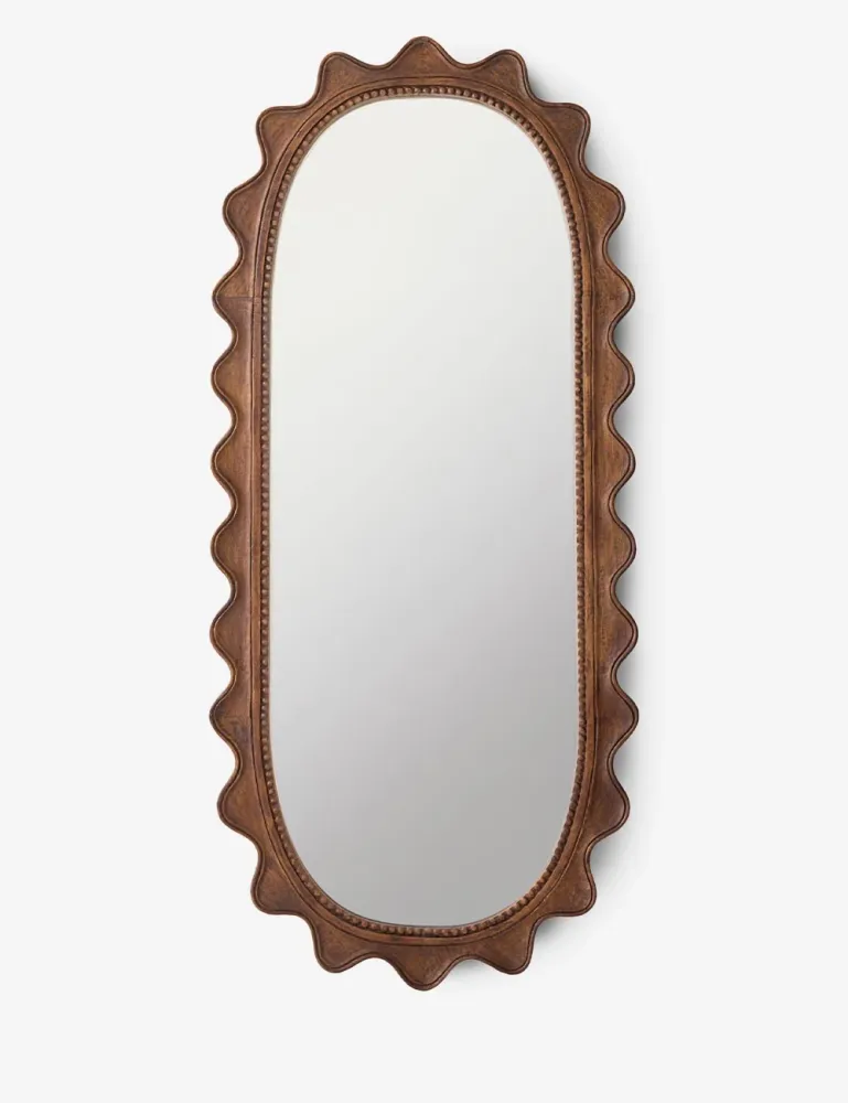 WOODEN RIPPLE MIRROR