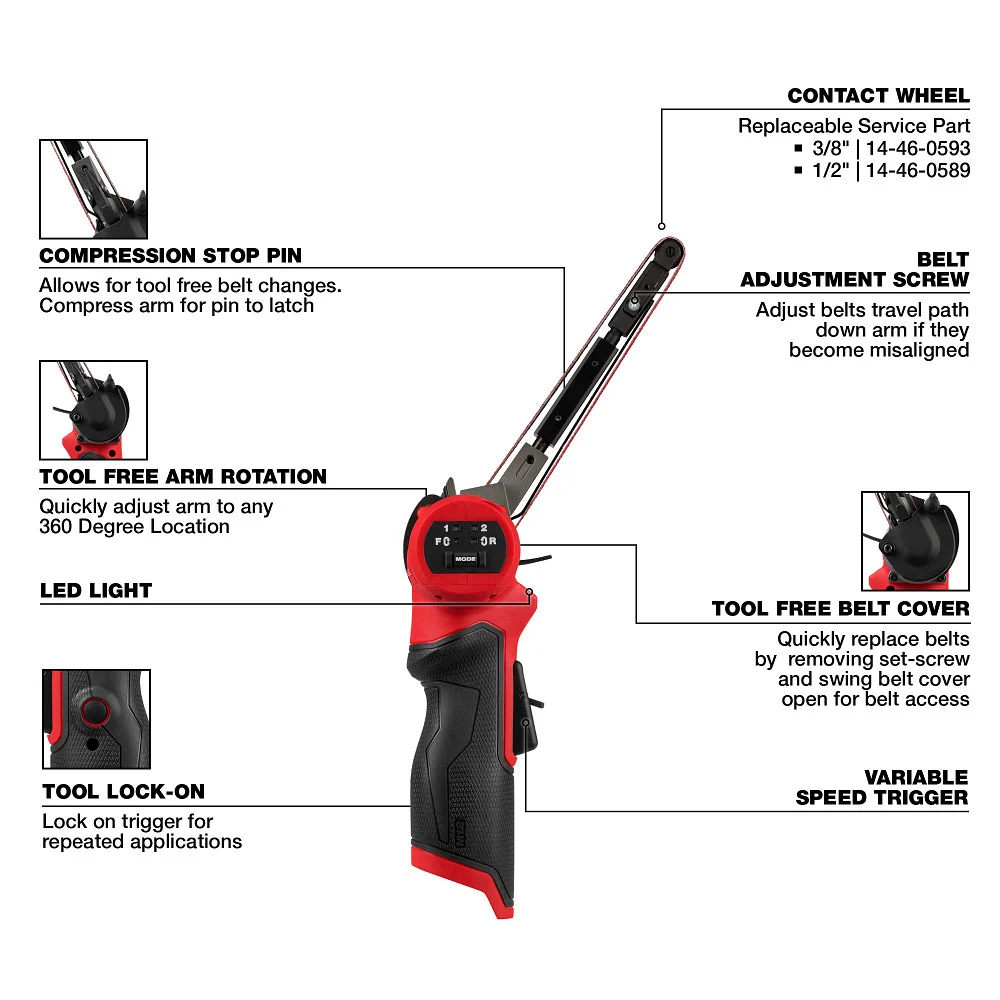MILWAUKEE M12 FUEL 1/2" X 18" Bandfile (Tool Only)