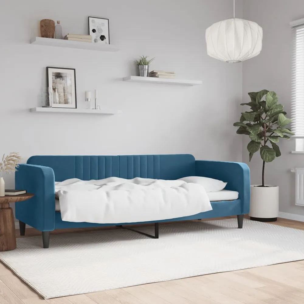 Camper Keukenkast Slaapbank 80x200 cm fluweel blauw