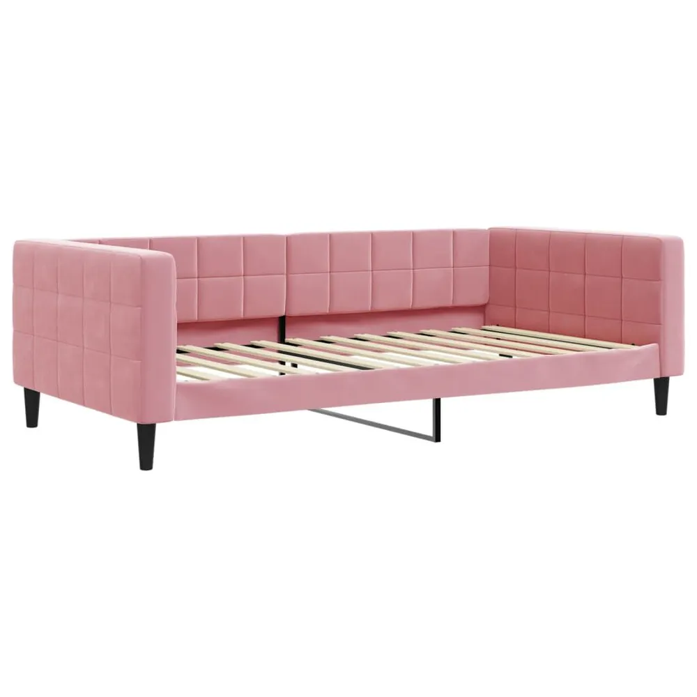 Camper Keukenkast Slaapbank met matras 100x200 cm fluweel roze