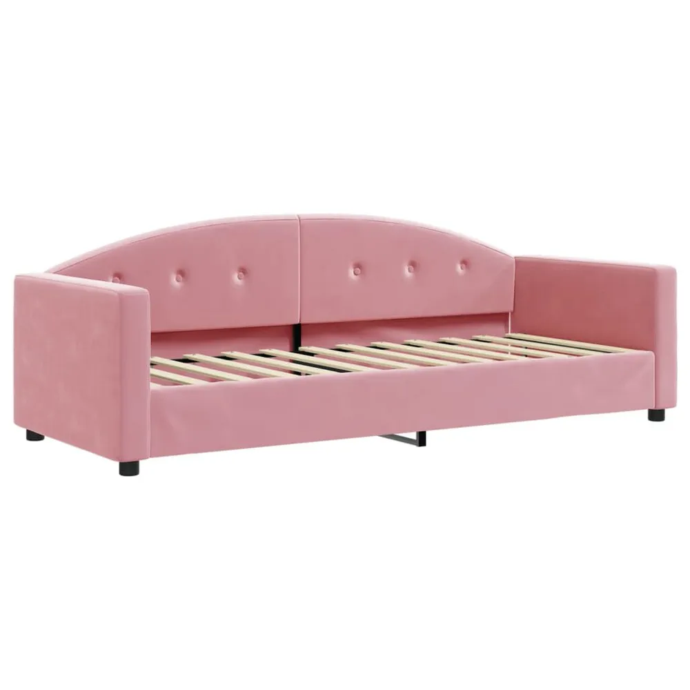 Camper Tafelpoort Slaapbank met matras 80x200 cm fluweel roze