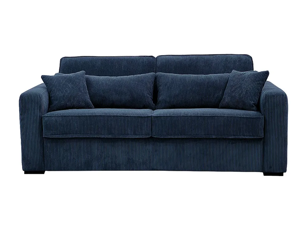 Caravan Matras Express-slaapbank van blauw ribfluweel, bed met latten 140 cm, dikte 18 cm MONDOVI