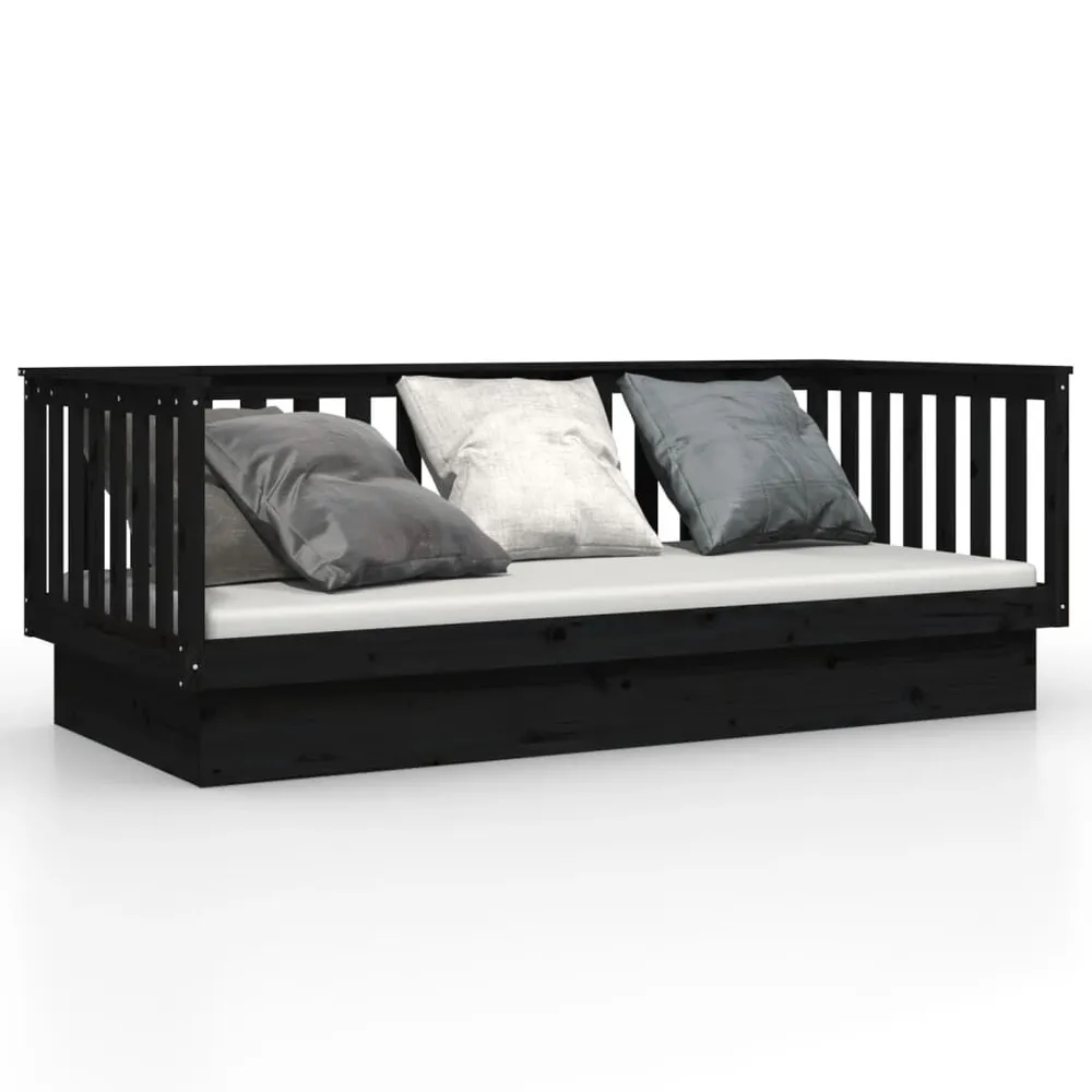 Caravan Matras Slaapbank 80x200 cm massief grenenhout zwart