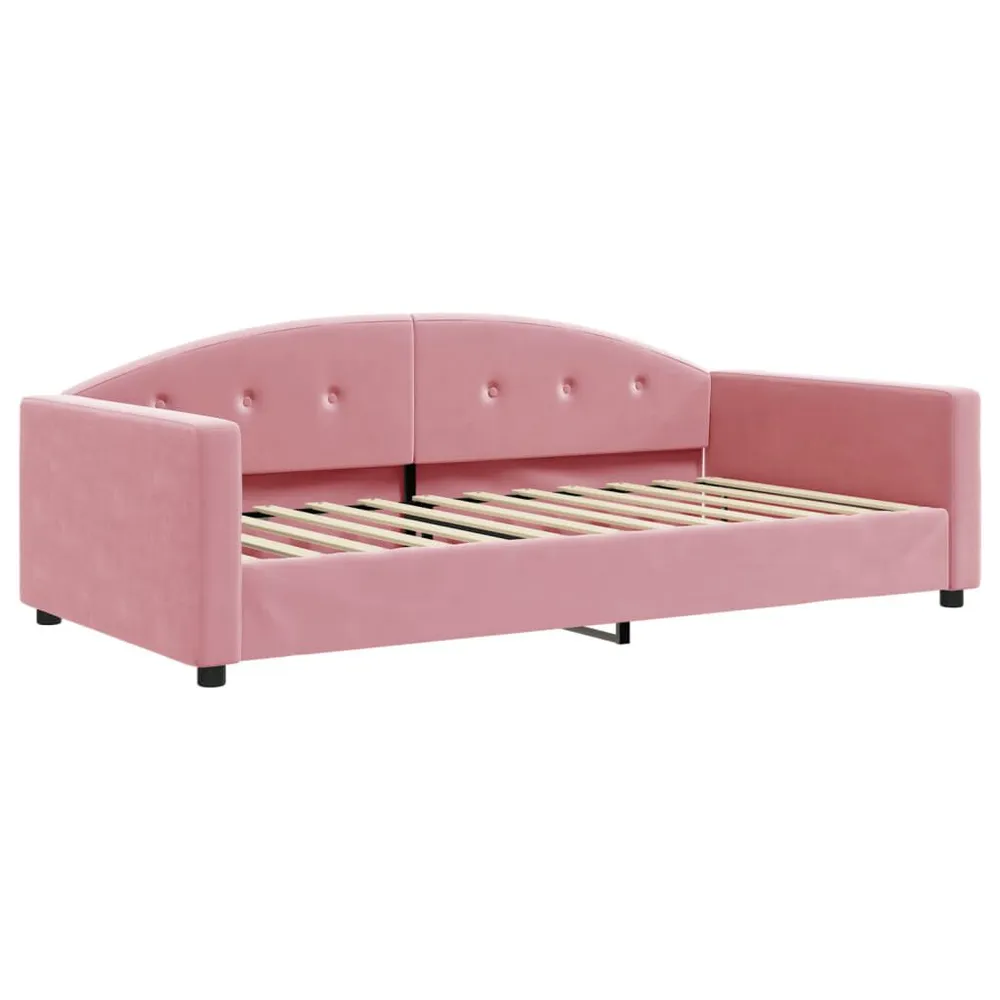 Caravan Matras Slaapbank onderschuifbed en matrassen 100x200 cm fluweel roze