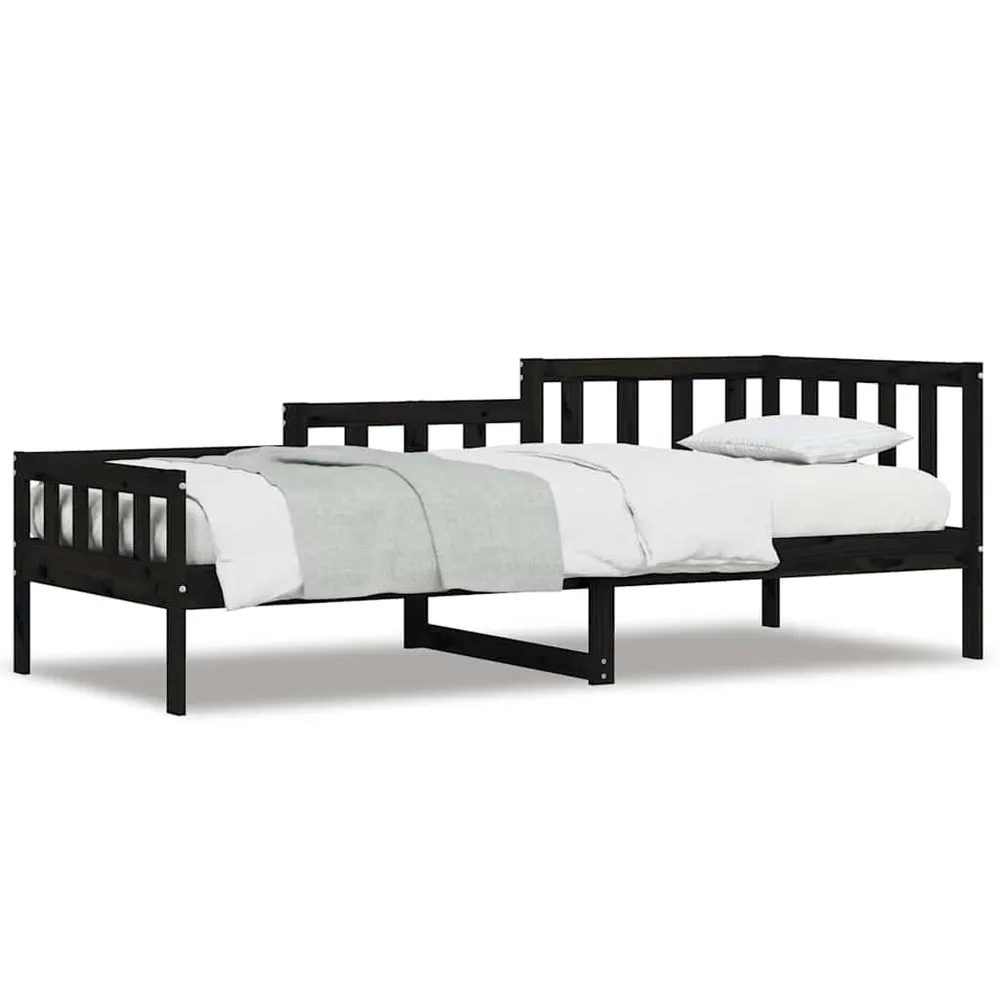 Caravan Opbergnet Slaapbank 80x200 cm massief grenenhout zwart
