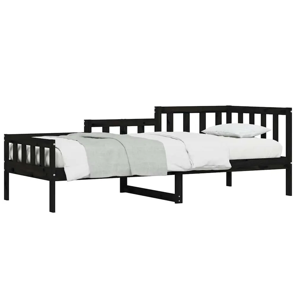 Caravan Opbergnet Slaapbank 80x200 cm massief grenenhout zwart