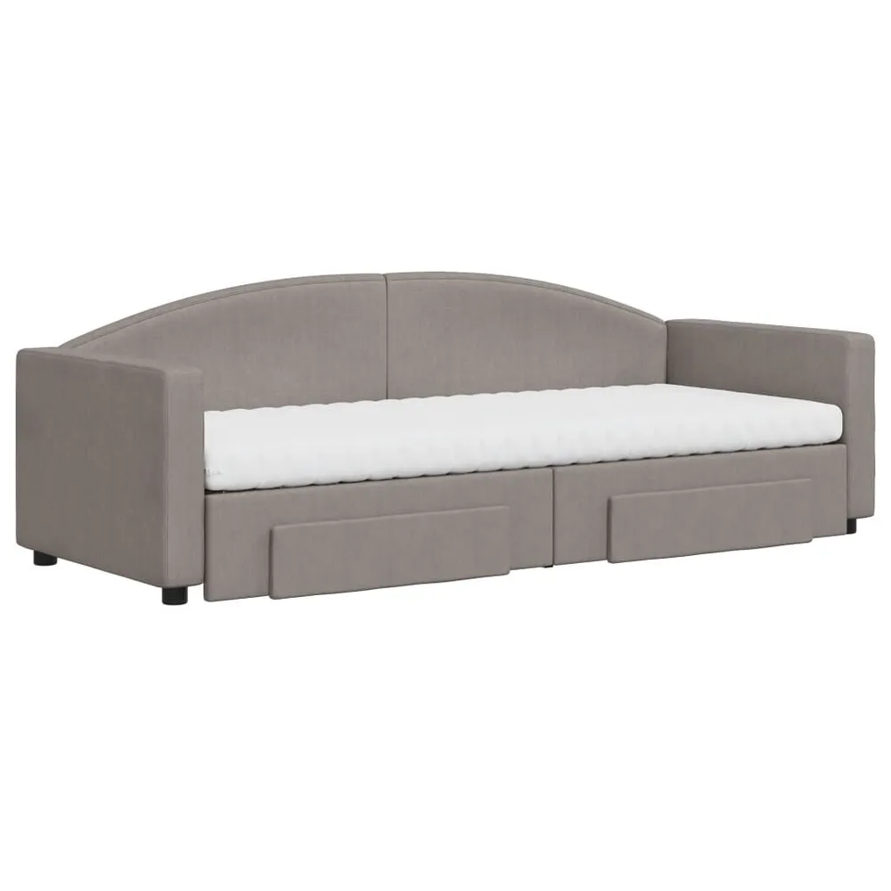 Caravan Zitbank Slaapbank met onderschuifbed en lades 80x200 cm stof taupe