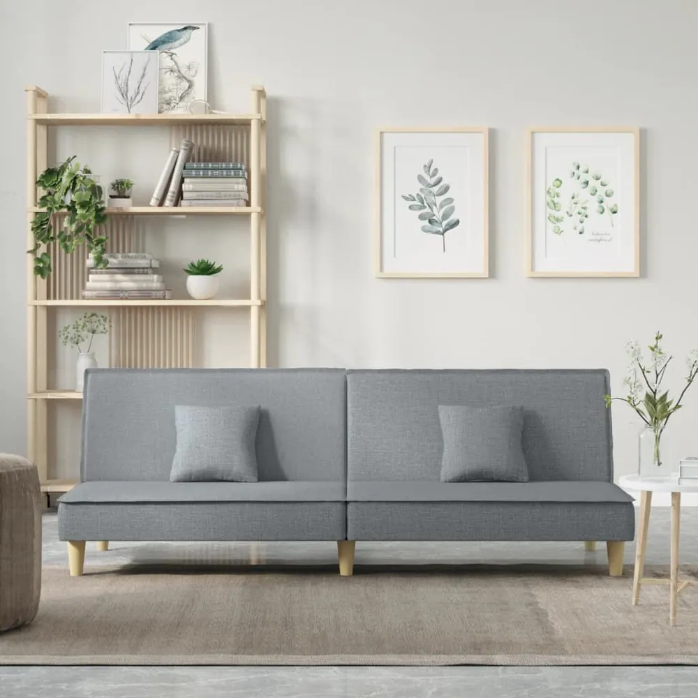 Caravan Zitbank Slaapbank stof lichtgrijs