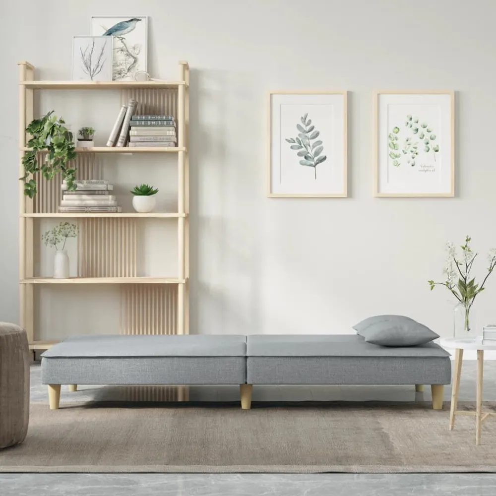 Caravan Zitbank Slaapbank stof lichtgrijs