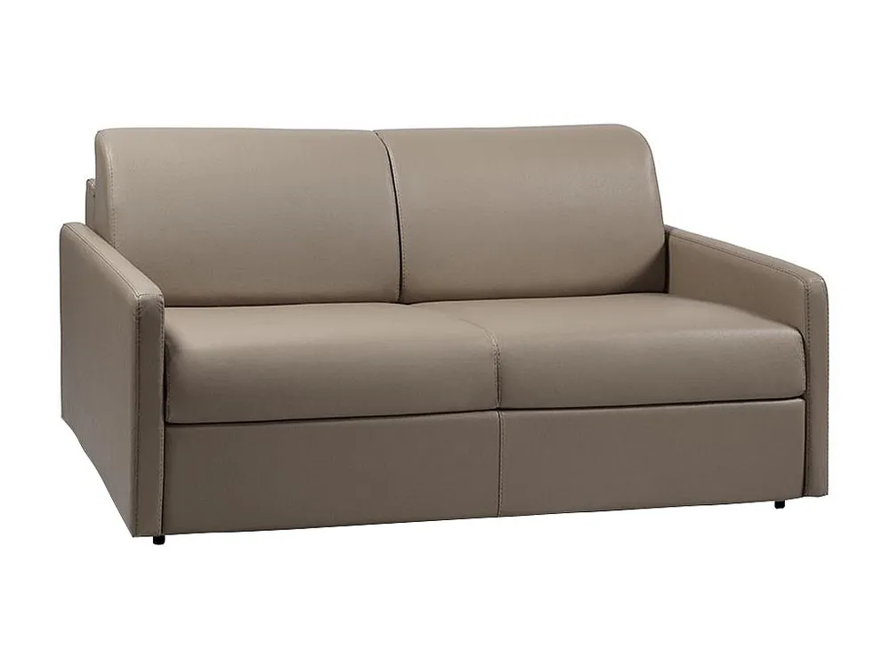 Driezits express bedbank 18 cm Kunstleer Taupe CALIFE van Lichtgewicht Materiaal