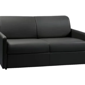 Driezits express bedbank 22 cm Kunstleer Zwart CALIFE | Opvouwbaar | Compact
