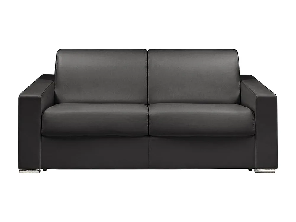 Driezits express bedbank 22 cm Kunstleer Zwart CALITO 190cm Lengte