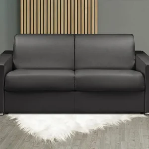 Driezits express bedbank 22 cm Kunstleer Zwart CALITO 190cm Lengte