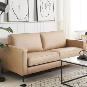 Driezitsbank kunstleer natuurtint SAVALEN