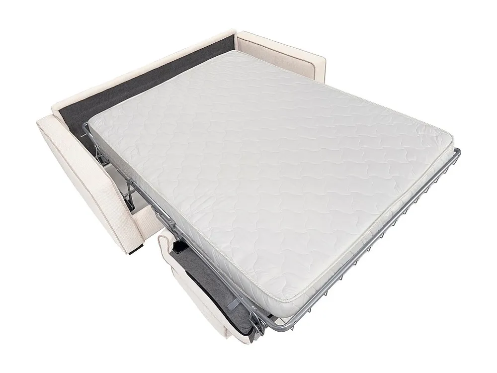 Express-vierzitsslaapbank van natuurtint stof met textuur met zitting met vormgeheugen FRAPALI