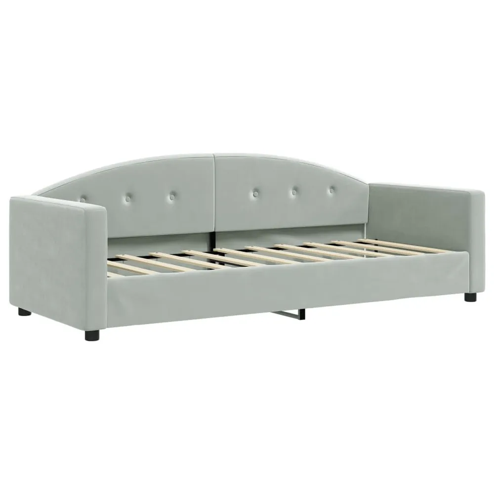 Heavy Duty Slaapbank 80x200 cm fluweel lichtgrijs