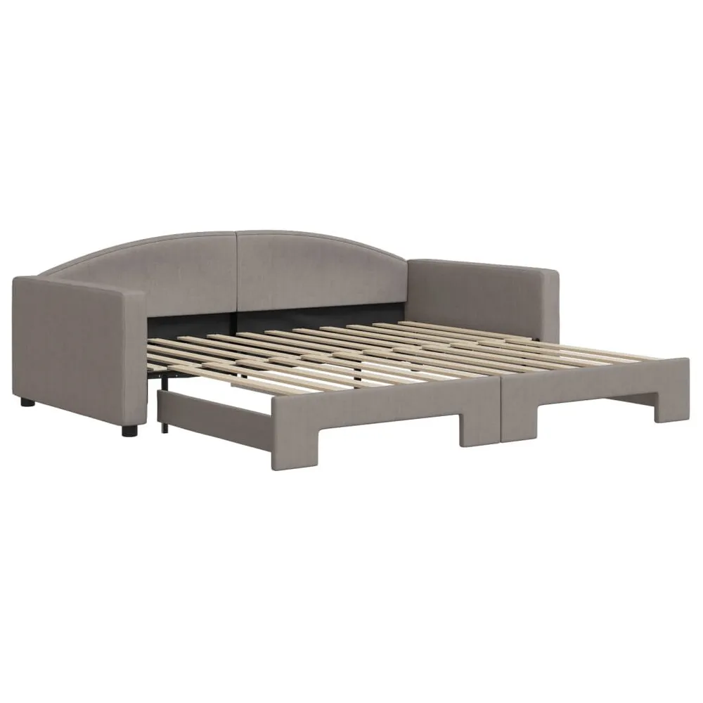 Heavy Duty Slaapbank met onderschuifbed 100x200 cm stof taupe