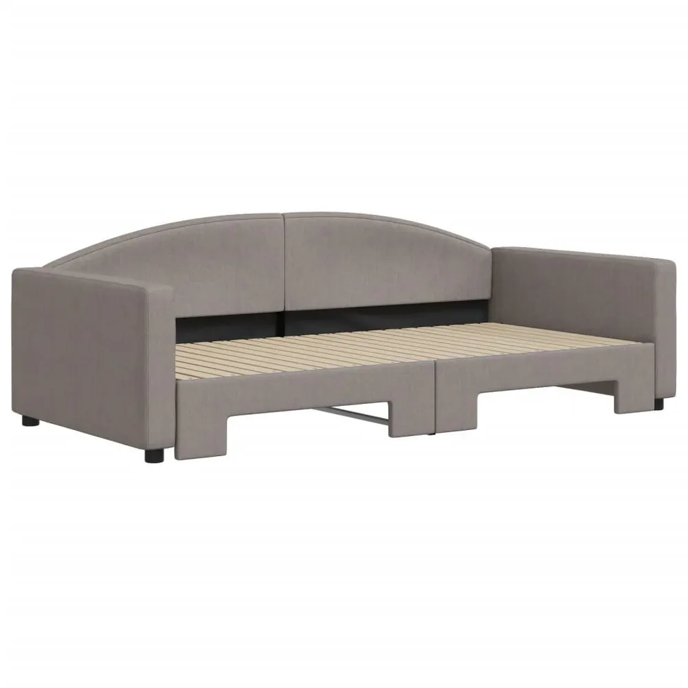 Heavy Duty Slaapbank met onderschuifbed 100x200 cm stof taupe