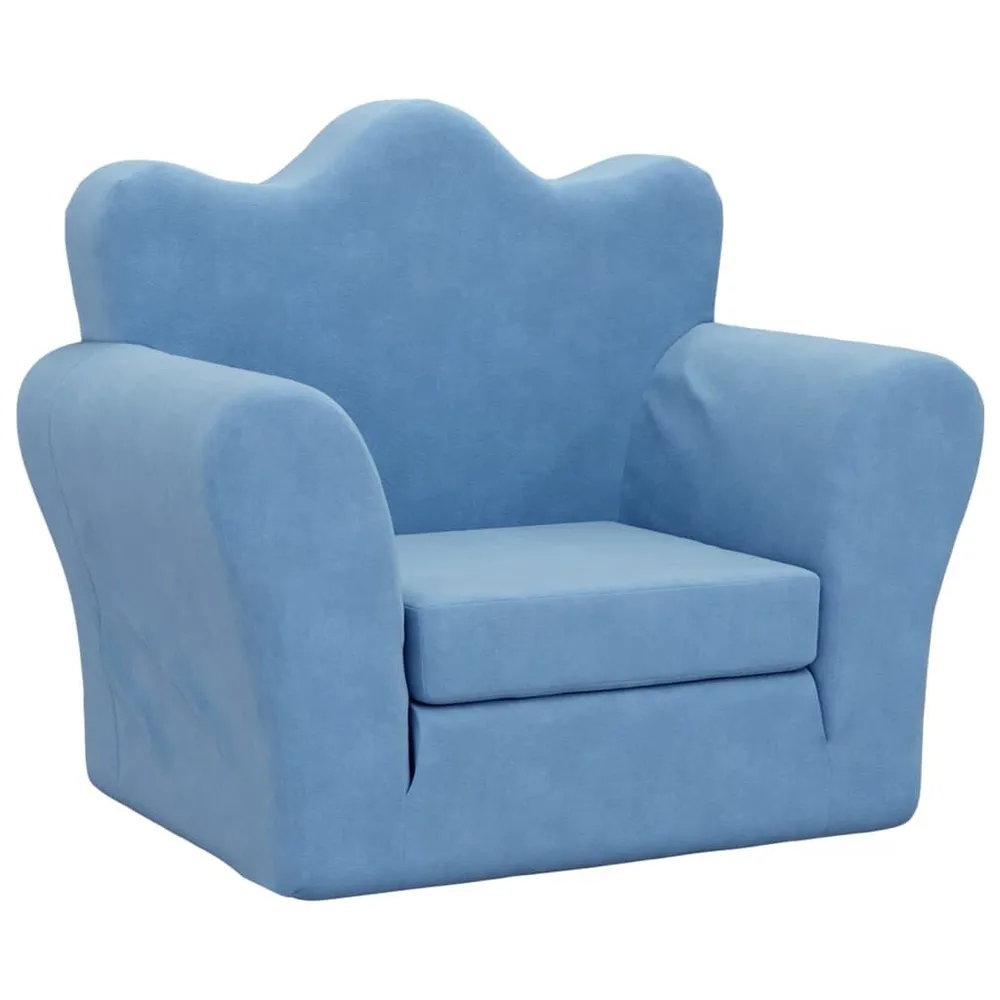 Kinderslaapbank weelderig pluche blauw