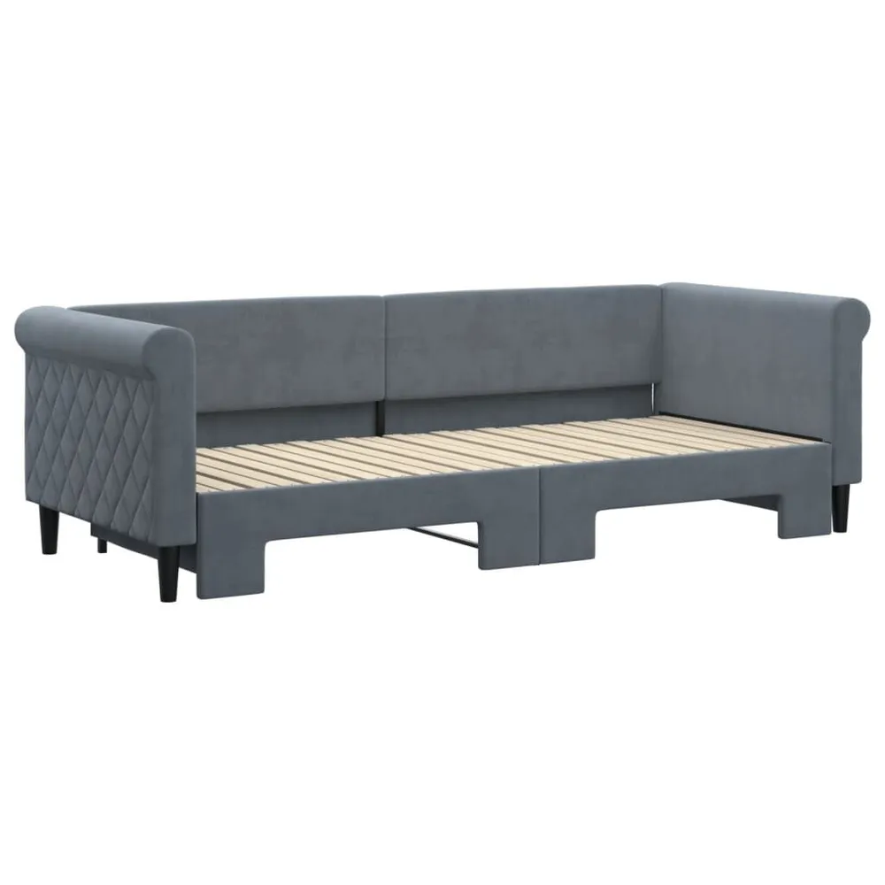 OEM Kwaliteit Slaapbank met onderschuifbed 80x200 cm fluweel donkergrijs