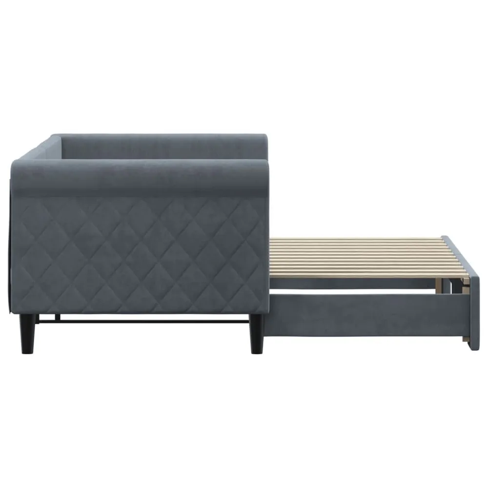 OEM Kwaliteit Slaapbank met onderschuifbed 80x200 cm fluweel donkergrijs