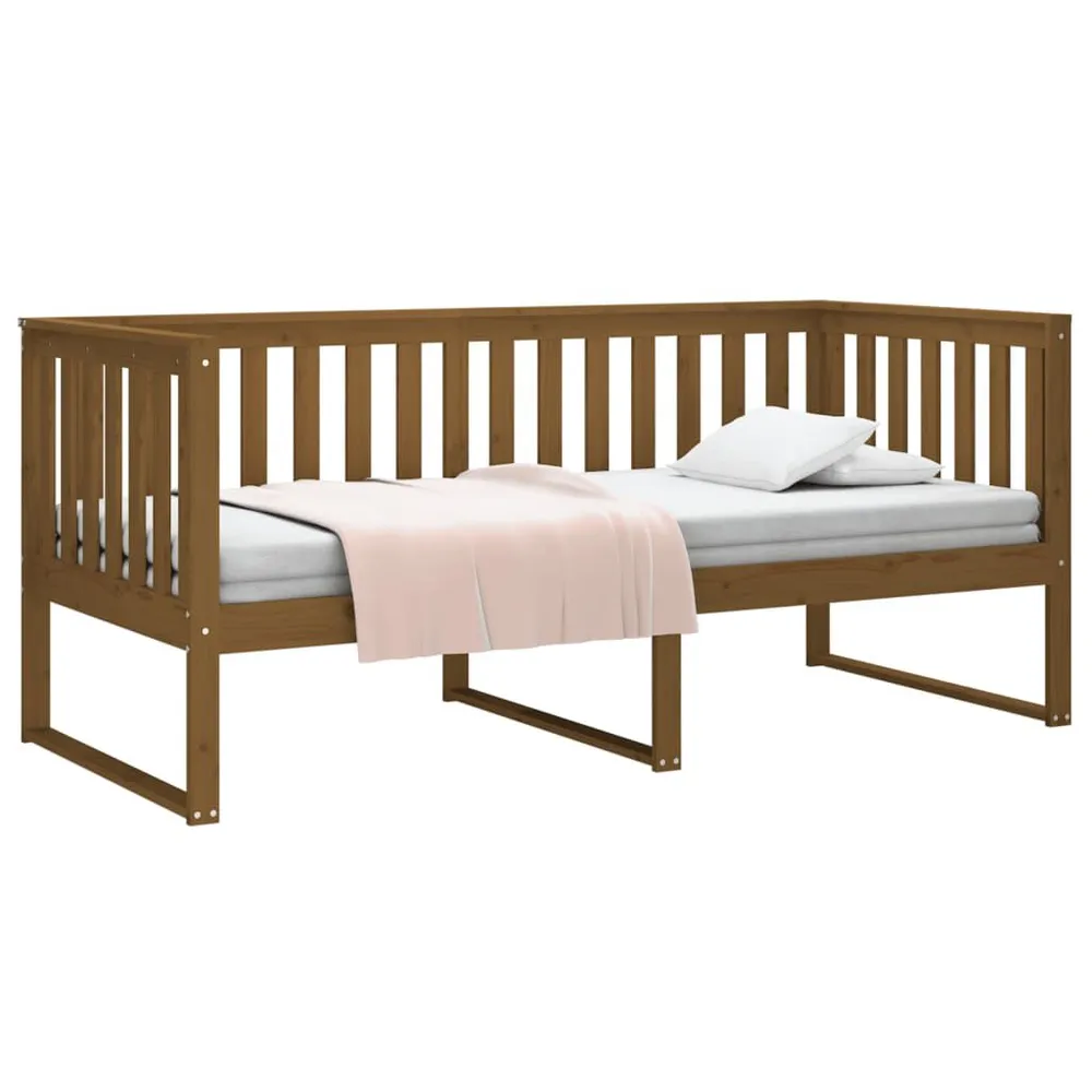 Slaapbank 100 x 200 cm massief grenenhout honingbruin 190cm Lengte