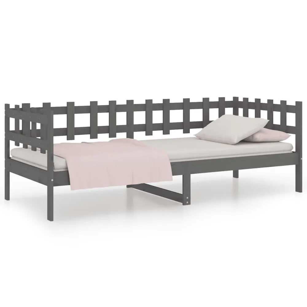 Slaapbank 80x200 cm massief grenenhout grijs
