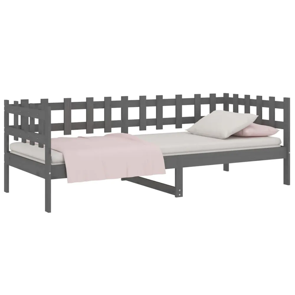 Slaapbank 80x200 cm massief grenenhout grijs