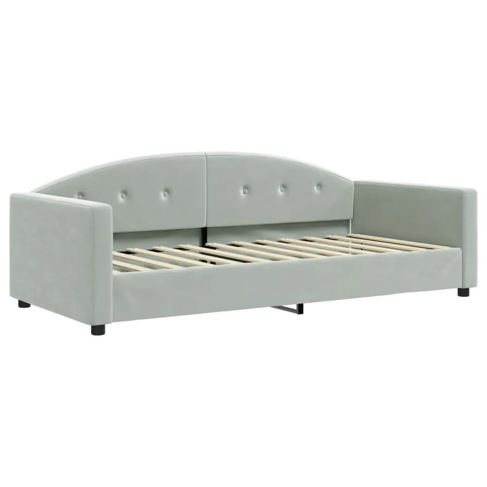 Slaapbank 90x200 cm fluweel lichtgrijs